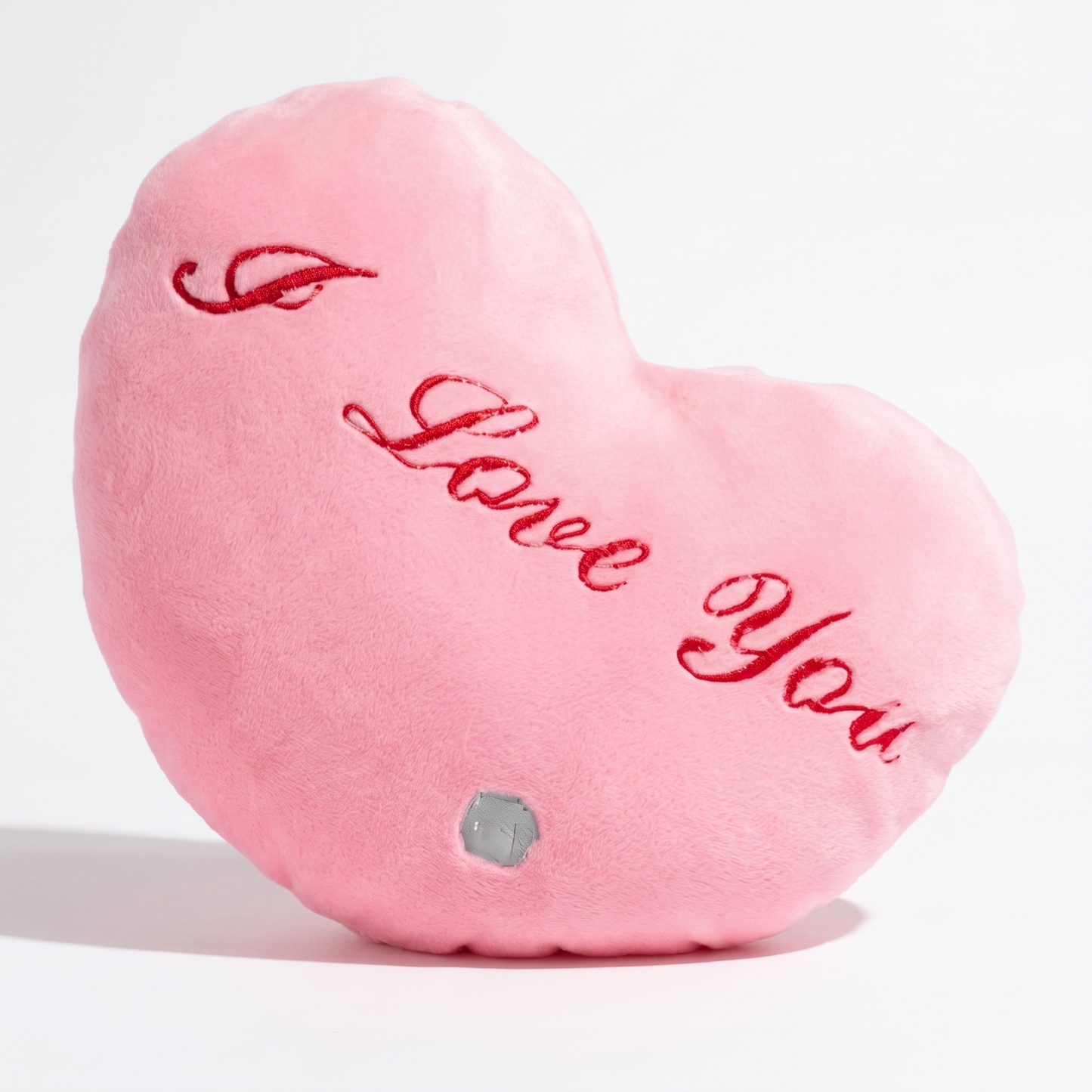 Coussin Cœur I Love You Rose 35 cm - fond blanc Frontal