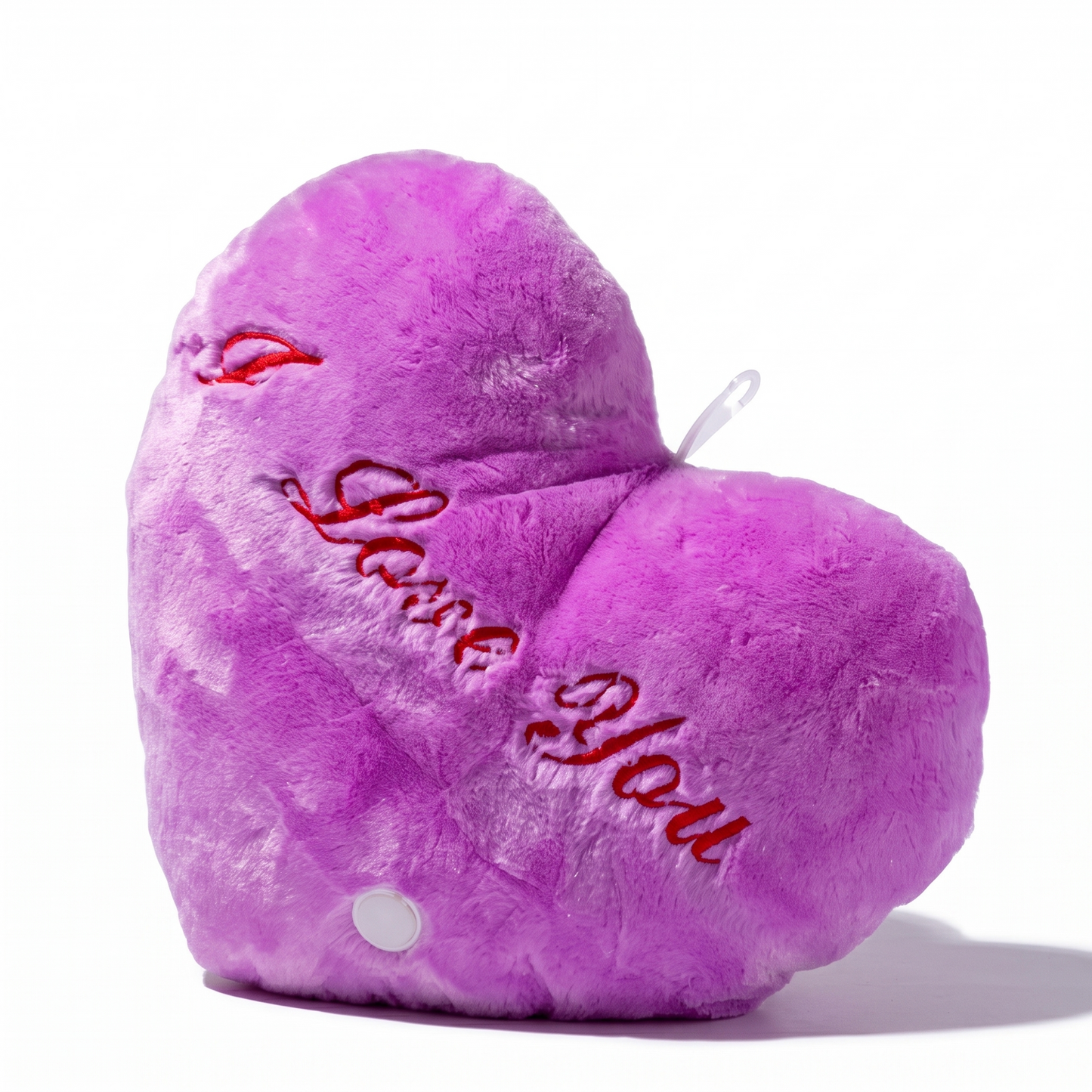 Coussin Cœur Violet I Love You - fond blanc Frontal