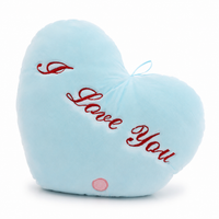 Coussin Lumineux Cœur I Love You - Bleu