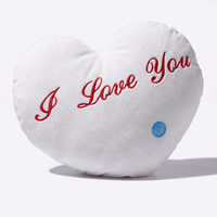 Coussin Peluche Cœur I Love You - fond blanc Frontal