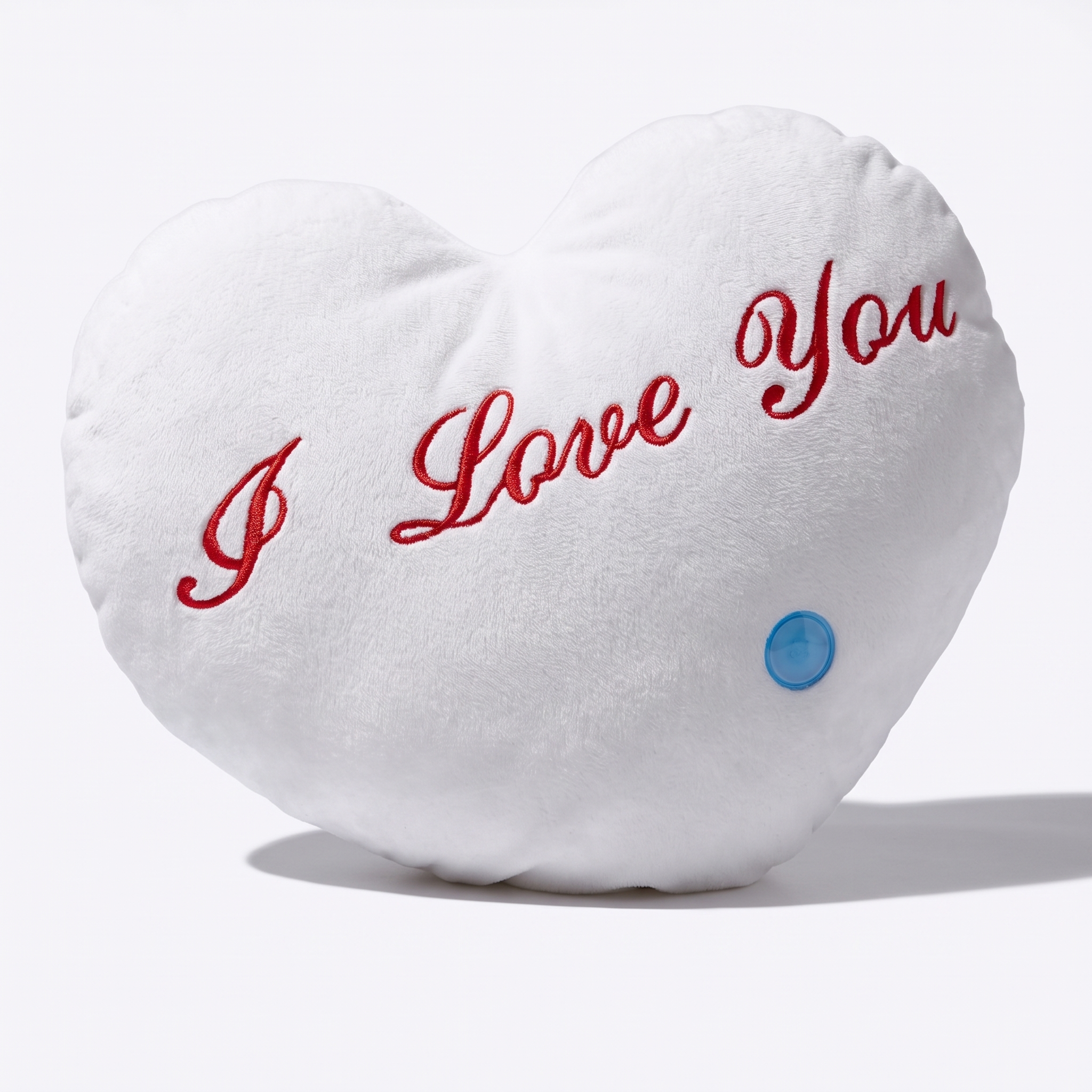 Coussin Peluche Cœur I Love You - fond blanc Frontal