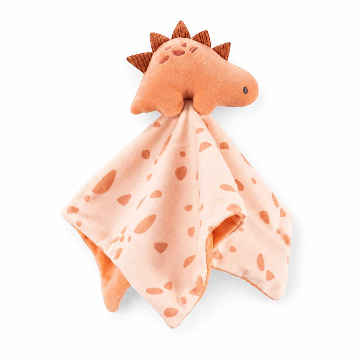 Doudou Dinosaure Pêche à Pois pour Bébé - fond blanc Angle