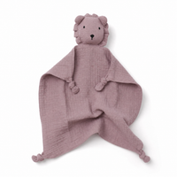 Doudou Lion en Mousseline Double Gaze - Fond blanc frontal