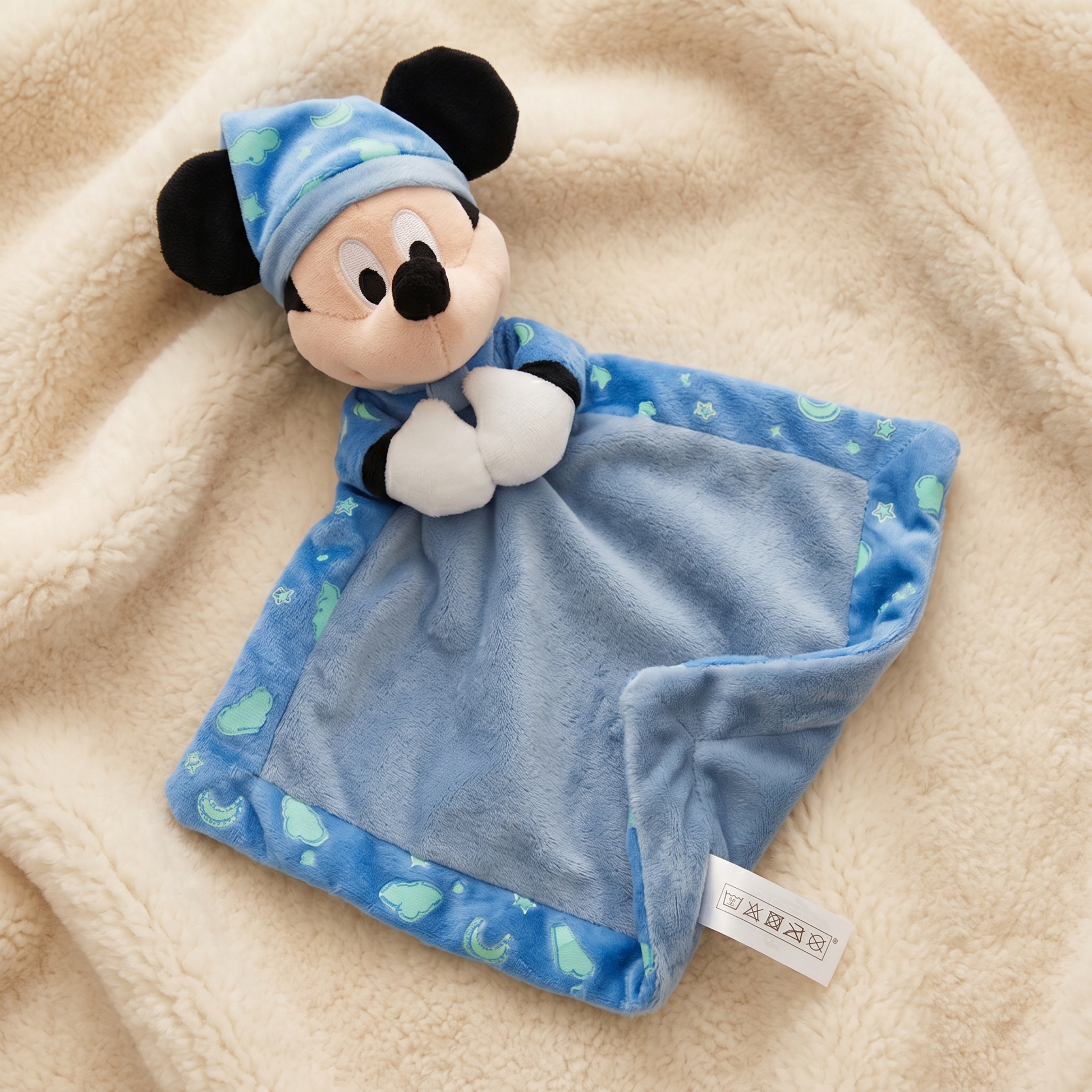 Doudou Mickey Bonnet de Nuit avec Anneau - Détail matière