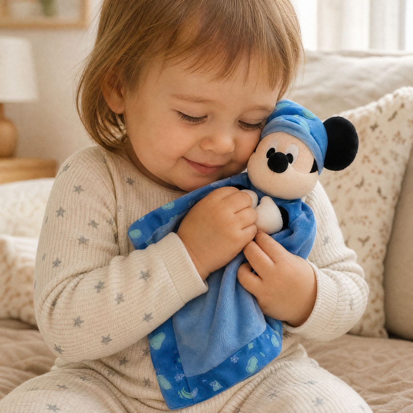 Doudou Mickey Bonnet de Nuit avec Anneau - Utilisation cosy intérieur