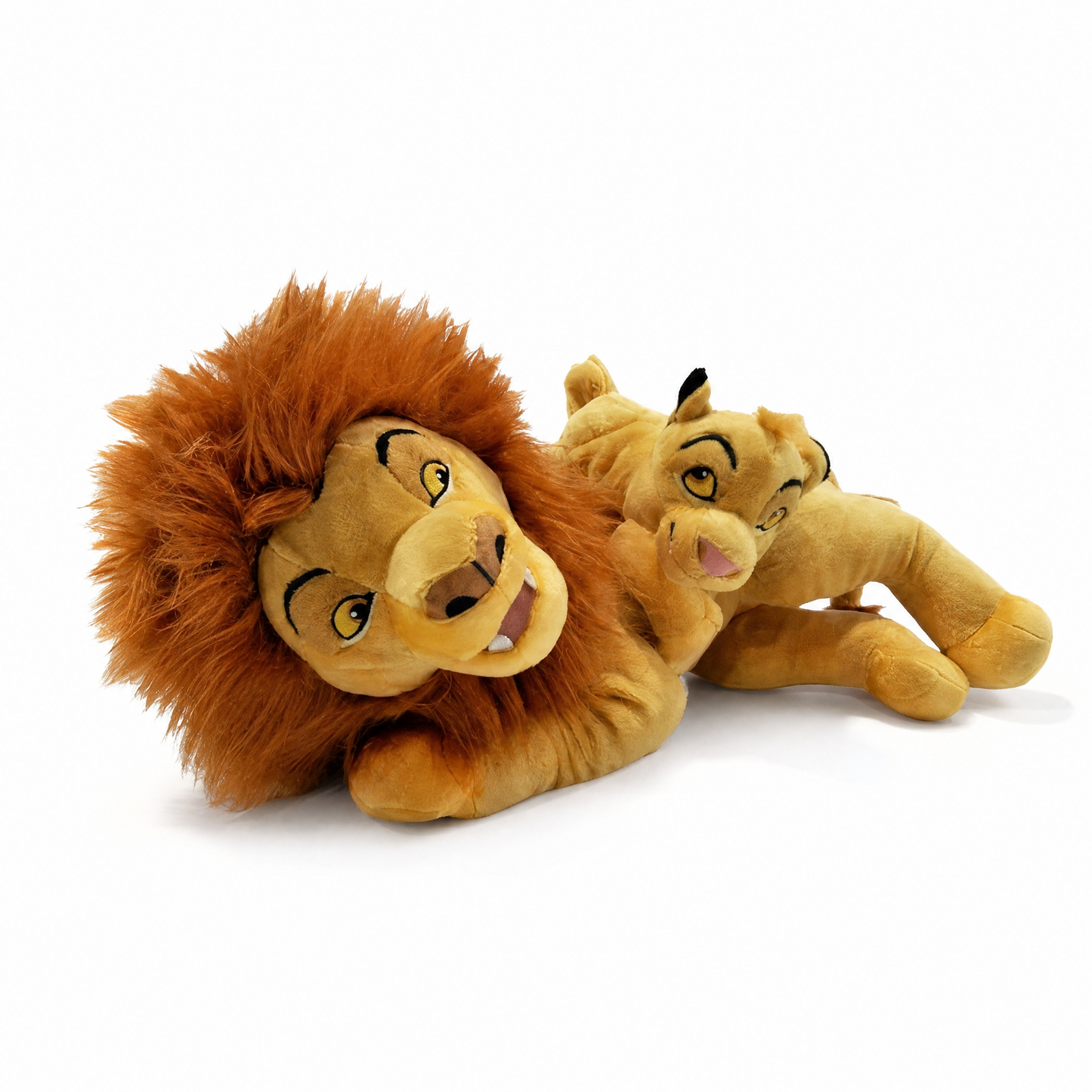Duo Peluches Roi Lion Mufasa et Simba - Fond blanc frontal