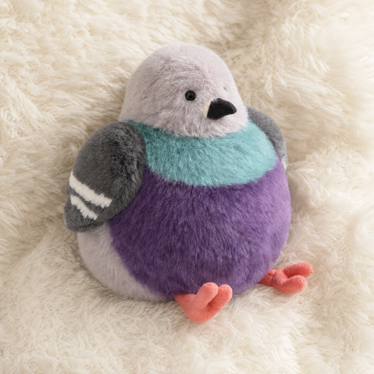 Fettes Tauben Kuscheltier flauschiger Vogel - Détail matière