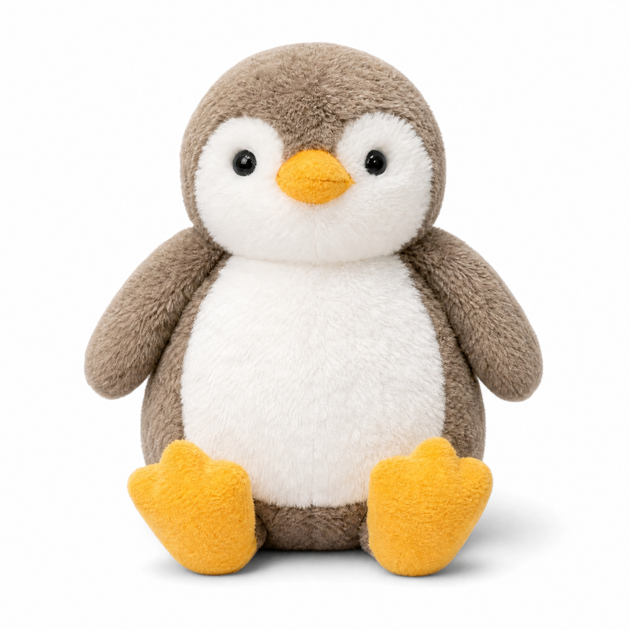 Flauschiges Pinguin Kuscheltier - Fond blanc frontal