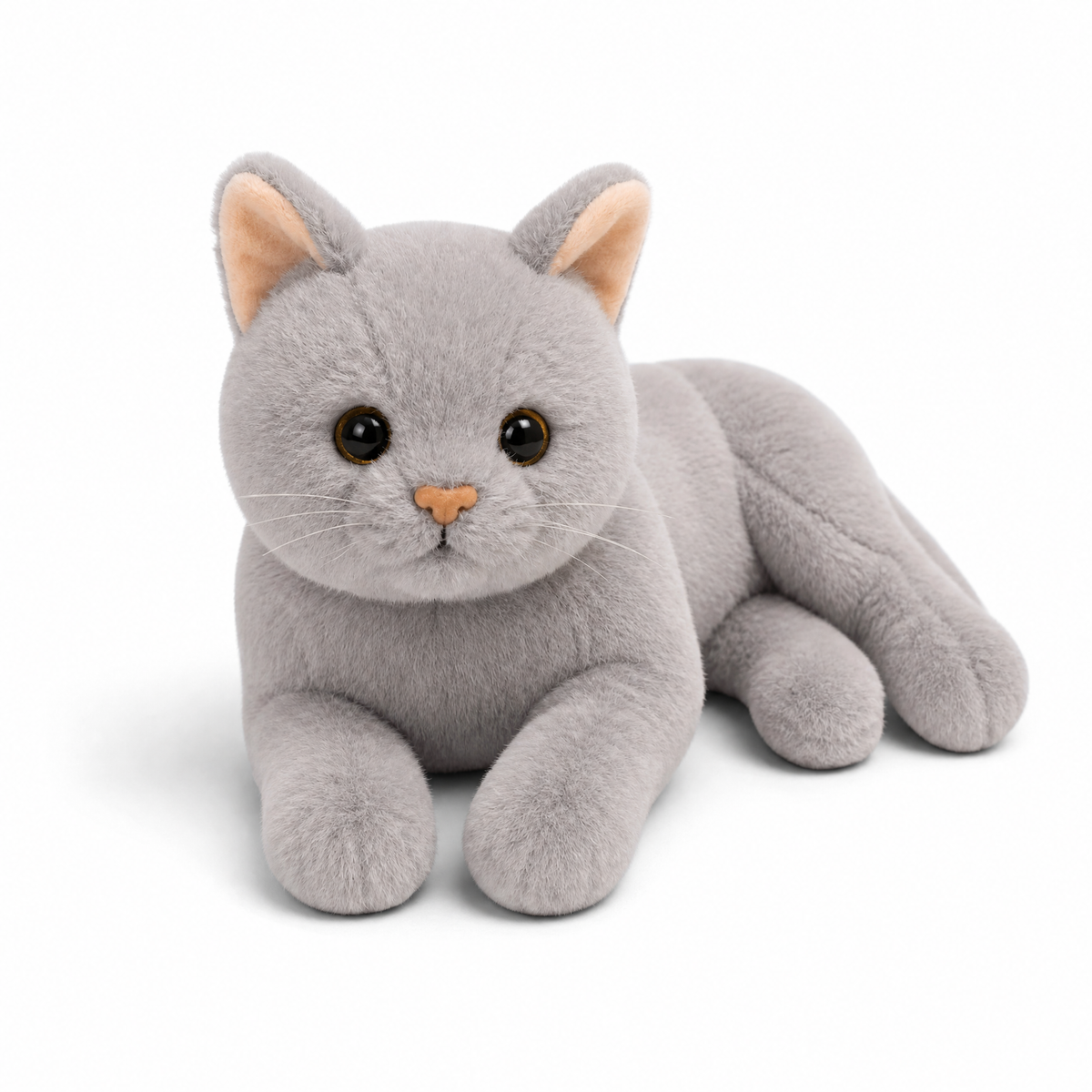 Graues Katzen Kuscheltier - Fond blanc frontal