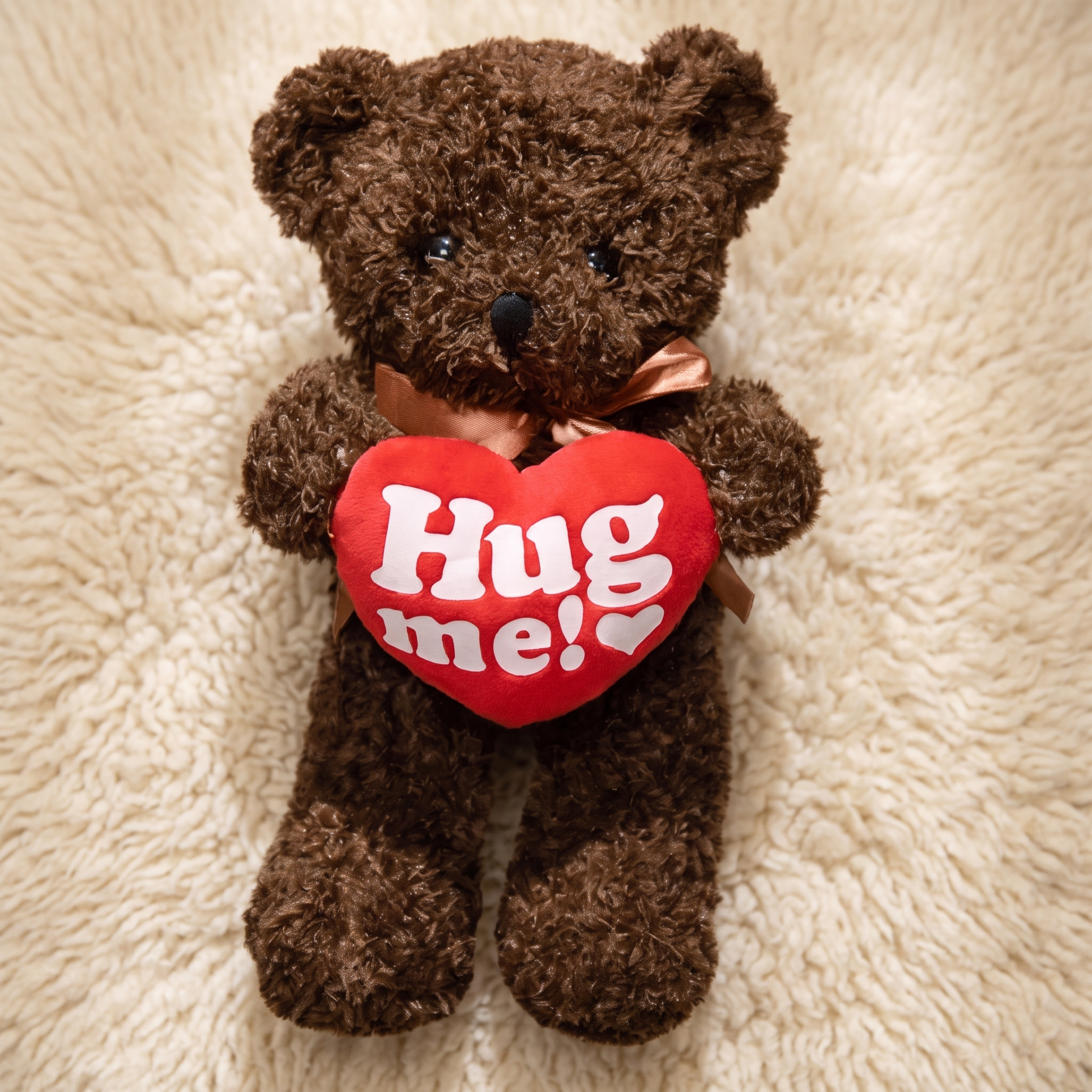 Gros Ours en Peluche Cœur Hug Me - Detail matière