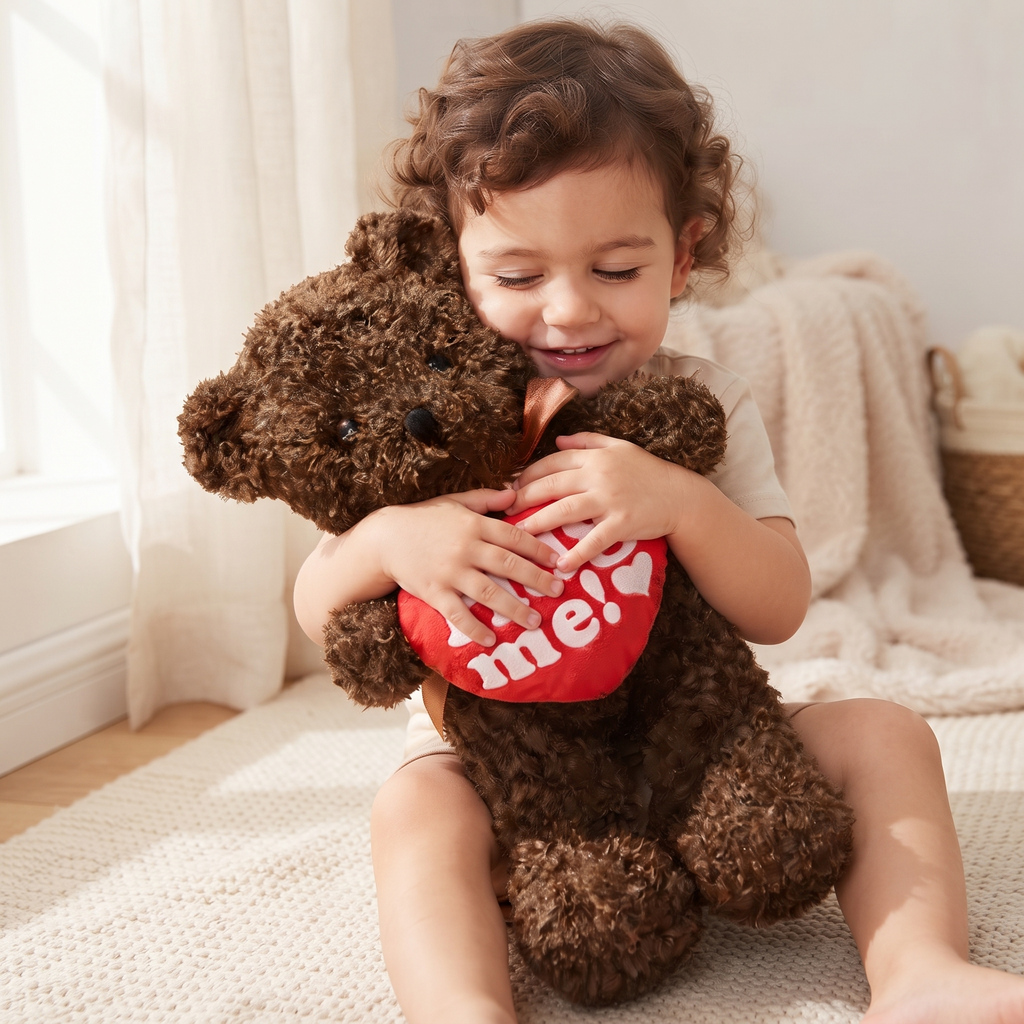Gros Ours en Peluche Cœur Hug Me - Utilisation cosy intérieur