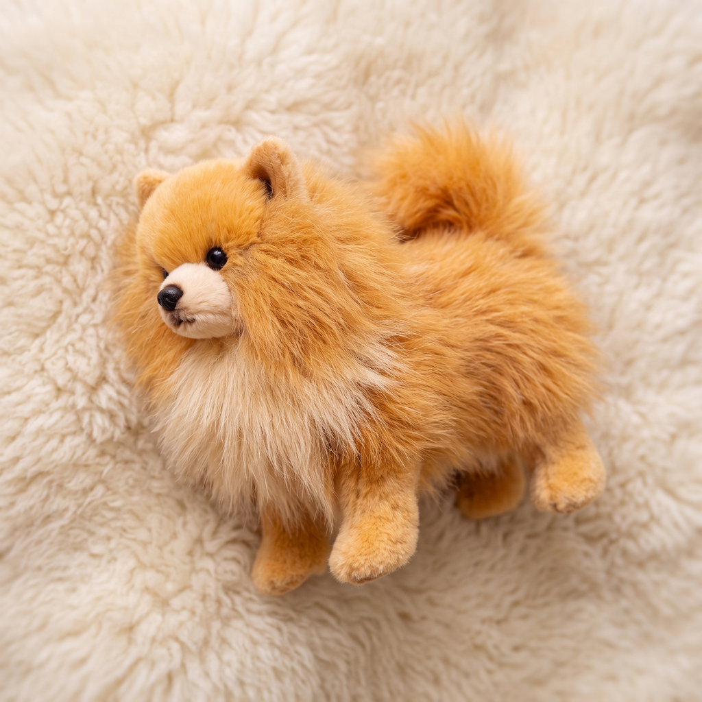 Hund Kuscheltier flauschig realistisch - Détail matière