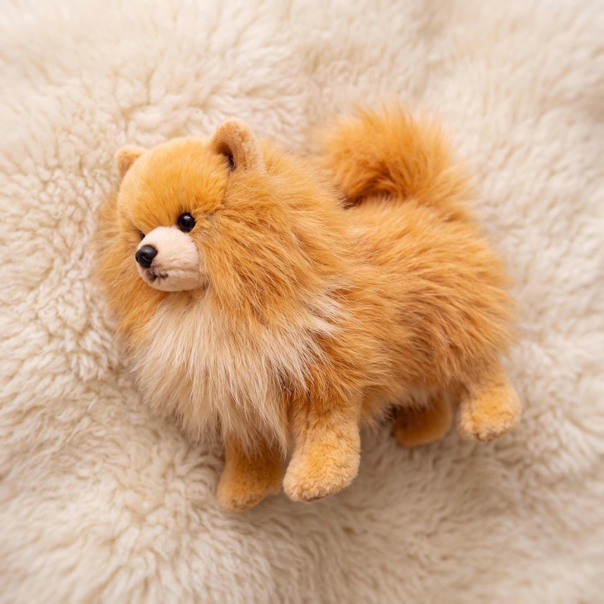 Hund Kuscheltier flauschig realistisch - Détail matière