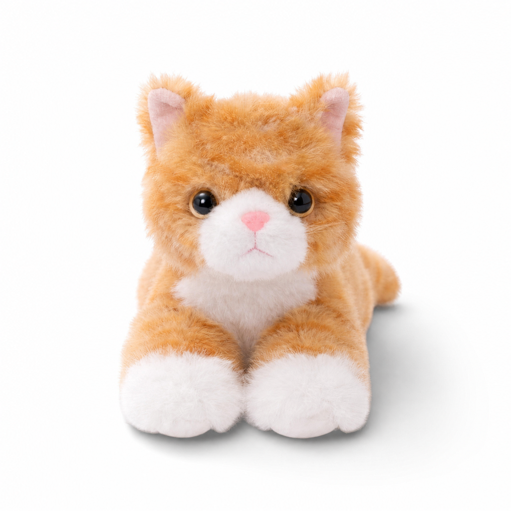 Katze Kuscheltier realistische Stofftier Katze - Fond blanc frontal