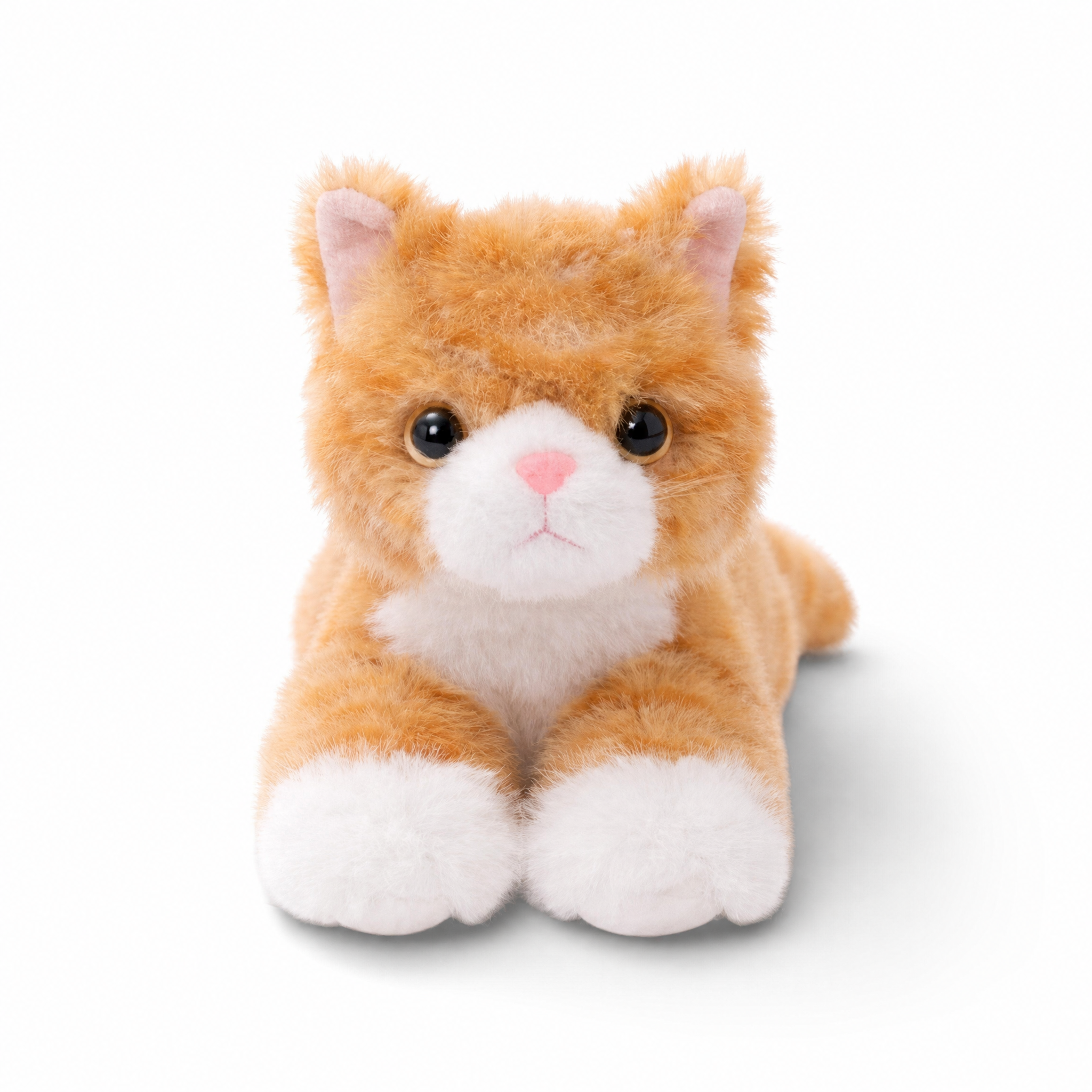 Katze Kuscheltier realistische Stofftier Katze - Fond blanc frontal