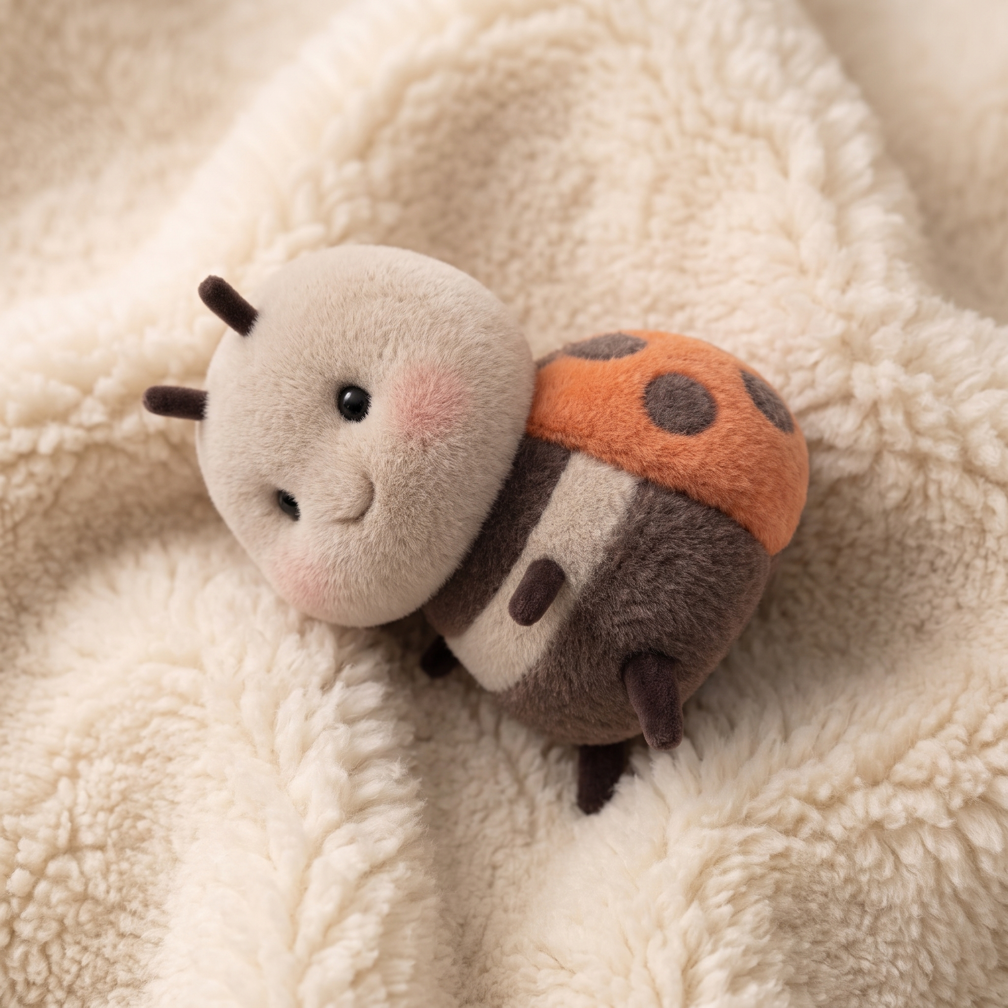 Kleines Kawaii Marienkäfer-Kuscheltier - Détail matière