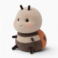 Kleines Kawaii Marienkäfer-Kuscheltier - Fond blanc angle