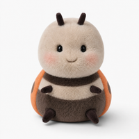 Kleines Kawaii Marienkäfer-Kuscheltier - Fond blanc frontal