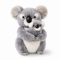 Koala Kuscheltier mit Baby auf dem Arm - Fond blanc frontal