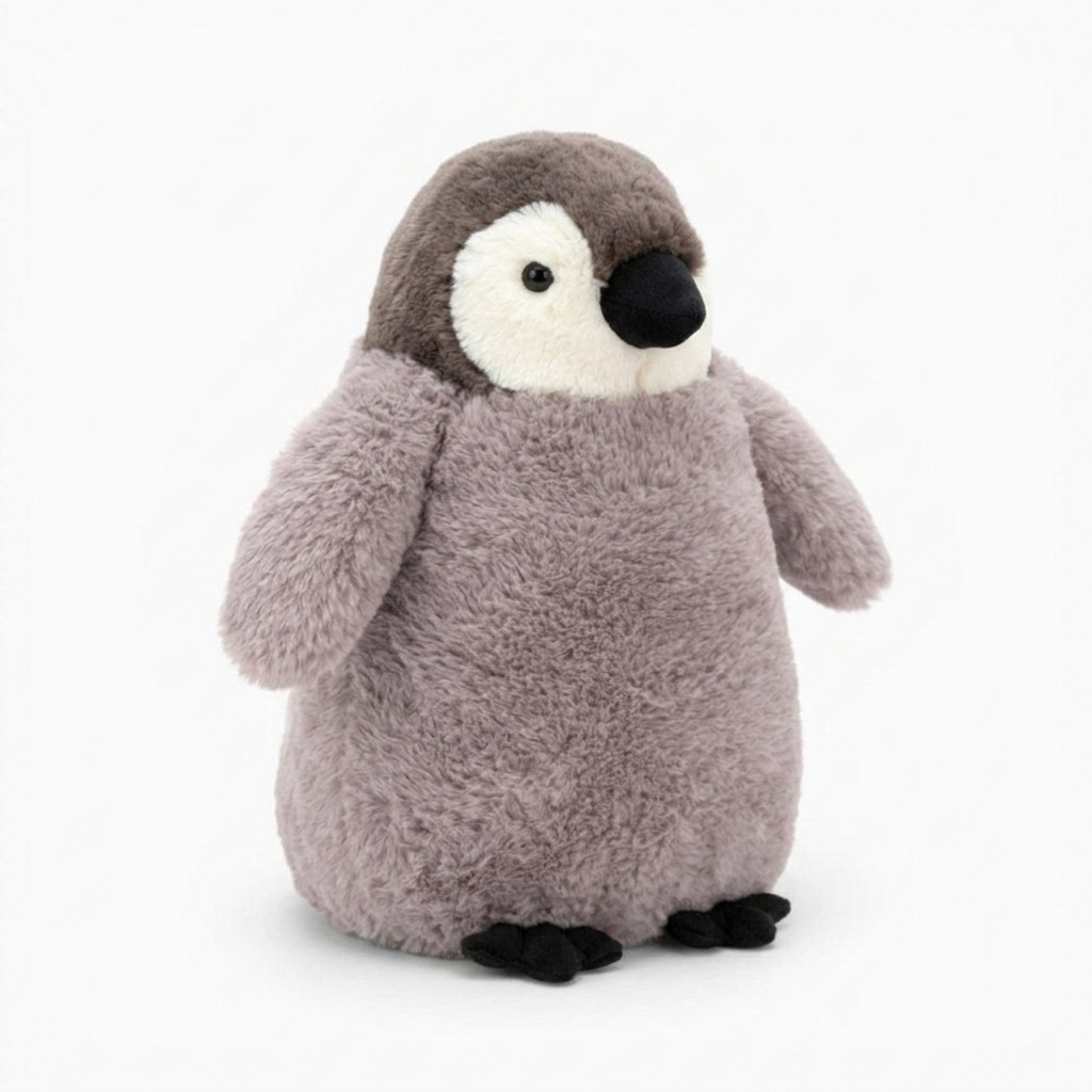 Kuscheliger Pinguin als Schlafkissen - Fond blanc angle