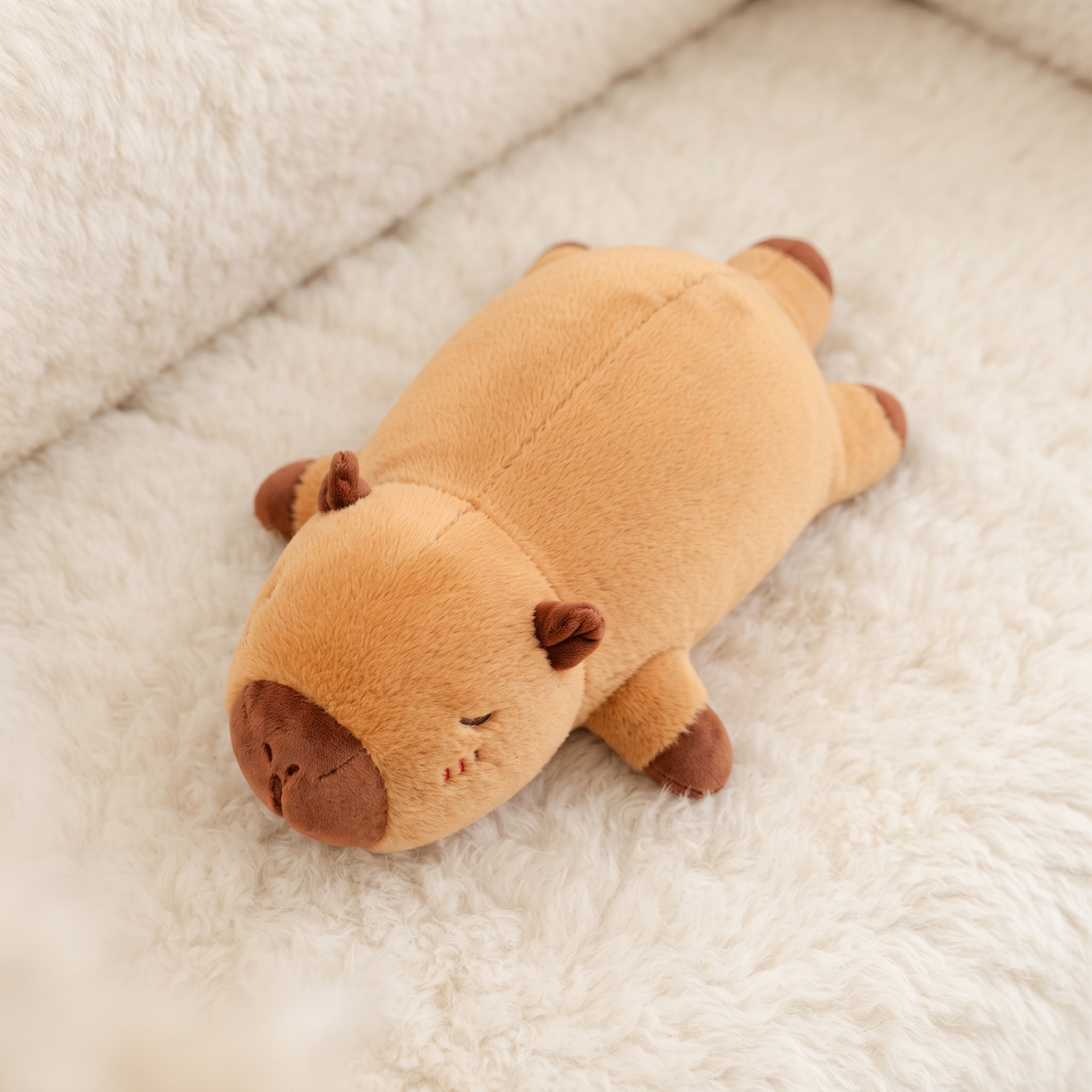 Langes Capybara Plüschtier Schlafkissen - Détail matière
