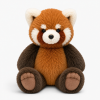 Laufender Roter Panda Kuscheltier - Fond blanc frontal