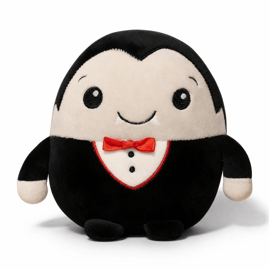 Les peluches rondes d'halloween : Le gentil vampire - Fond blanc frontal