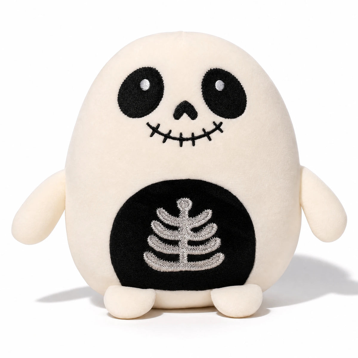 Les peluches rondes d'halloween : Squelette - Fond blanc frontal