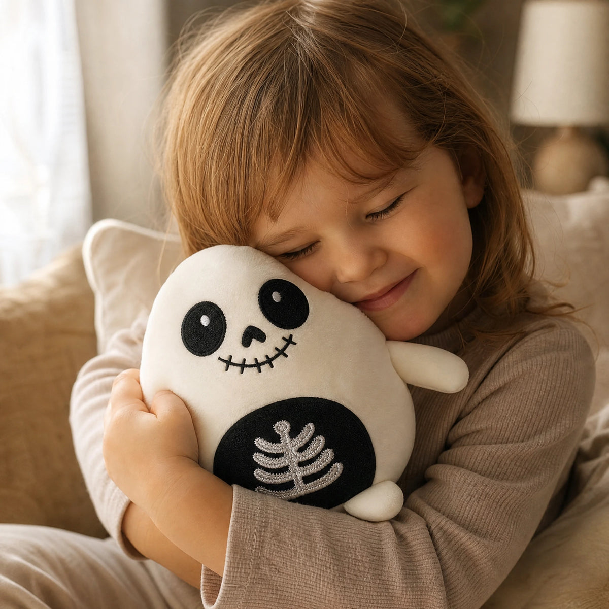 Les peluches rondes d'halloween : Squelette - Utilisation cosy intérieur
