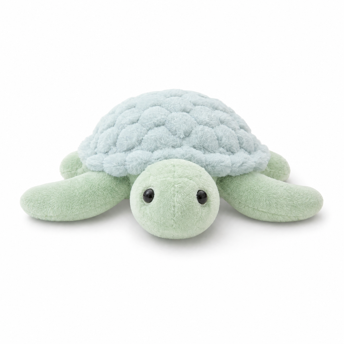 Meerschildkröte Plüschtier realistisch Hellgrün - Fond blanc frontal