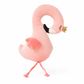 Oreiller Flamant Rose avec Bois de Renne - Fond blanc frontal