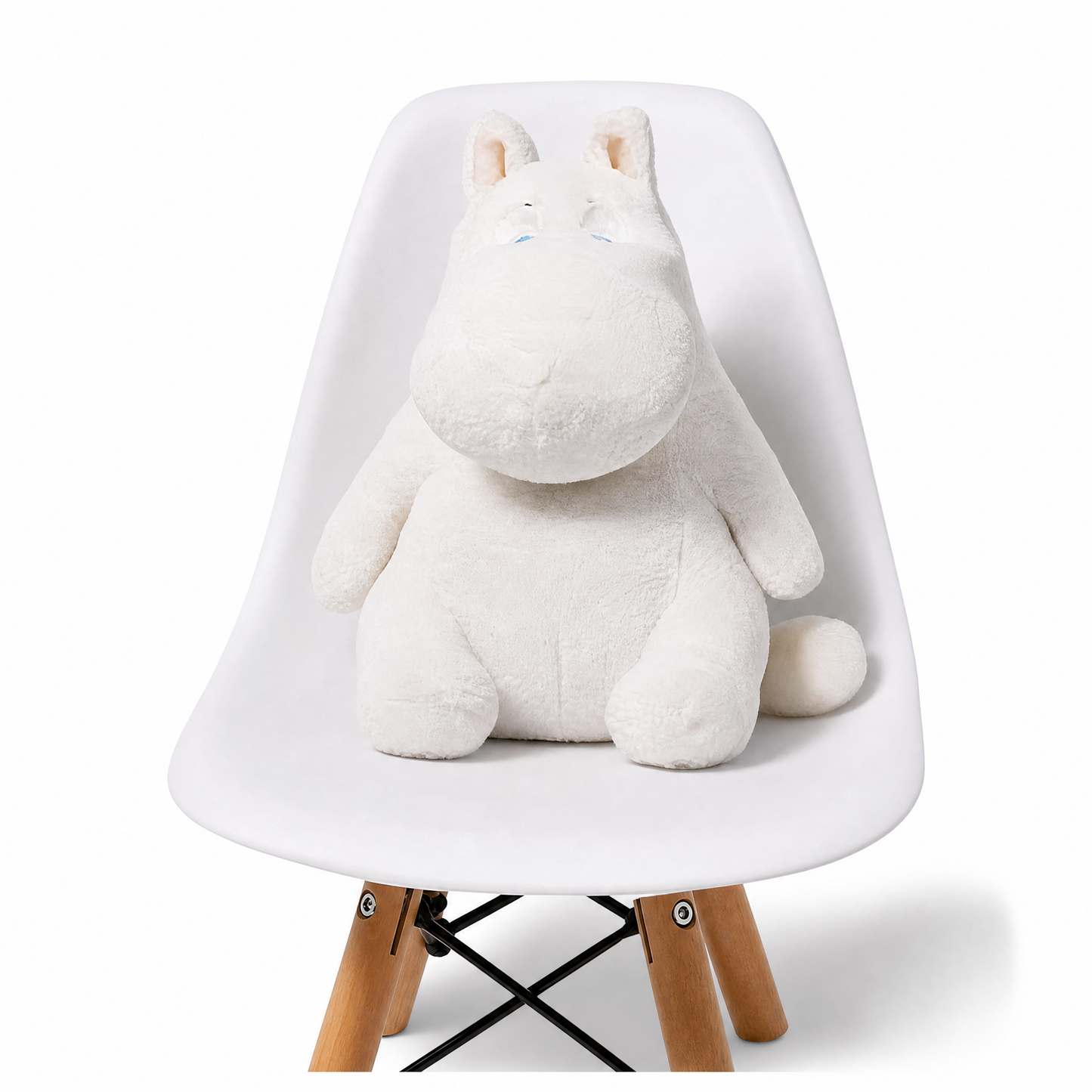 Oreiller Hippopotame Blanc Tout Doux - Fond blanc frontal