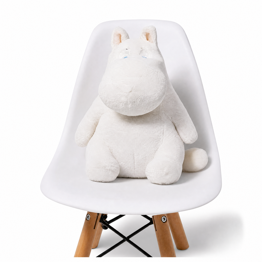 Oreiller Hippopotame Blanc Tout Doux - Fond blanc frontal