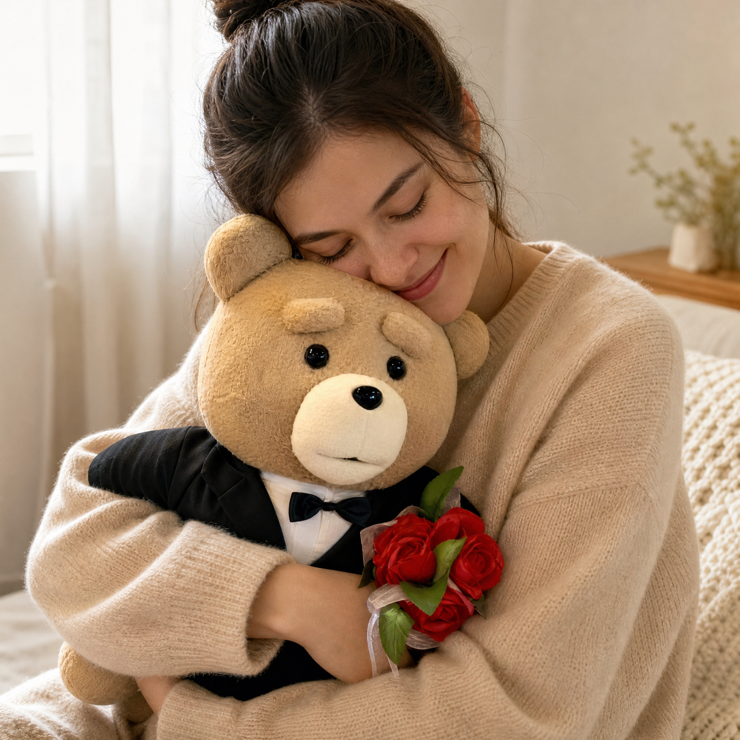 Ours en Peluche Costume Smoking 45 cm - Utilisation cosy intérieur