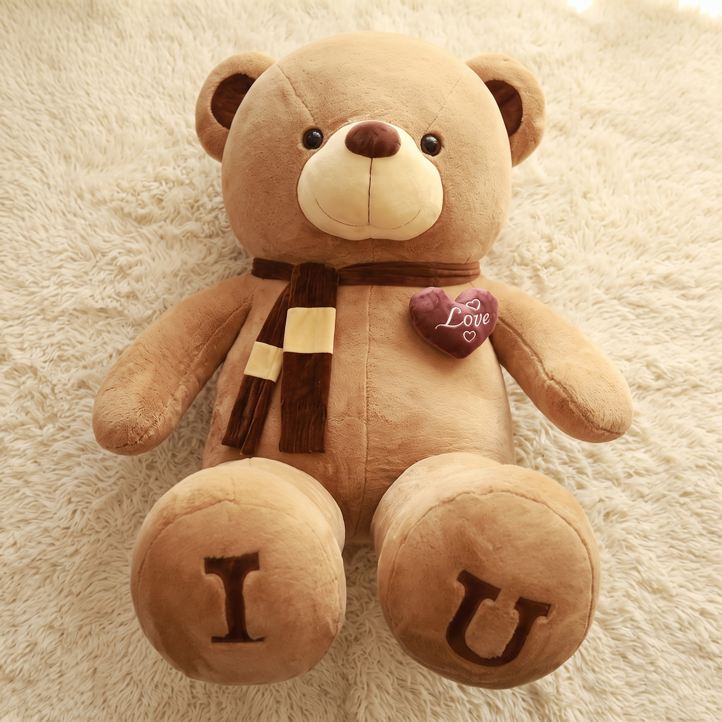 Ours en Peluche Géant I Love U - Détail matière