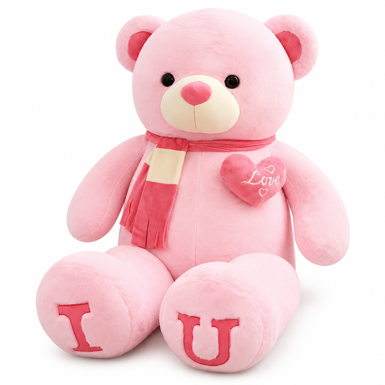 Ours en Peluche Géant I Love U - Rose / 100cm · Rose / 80cm