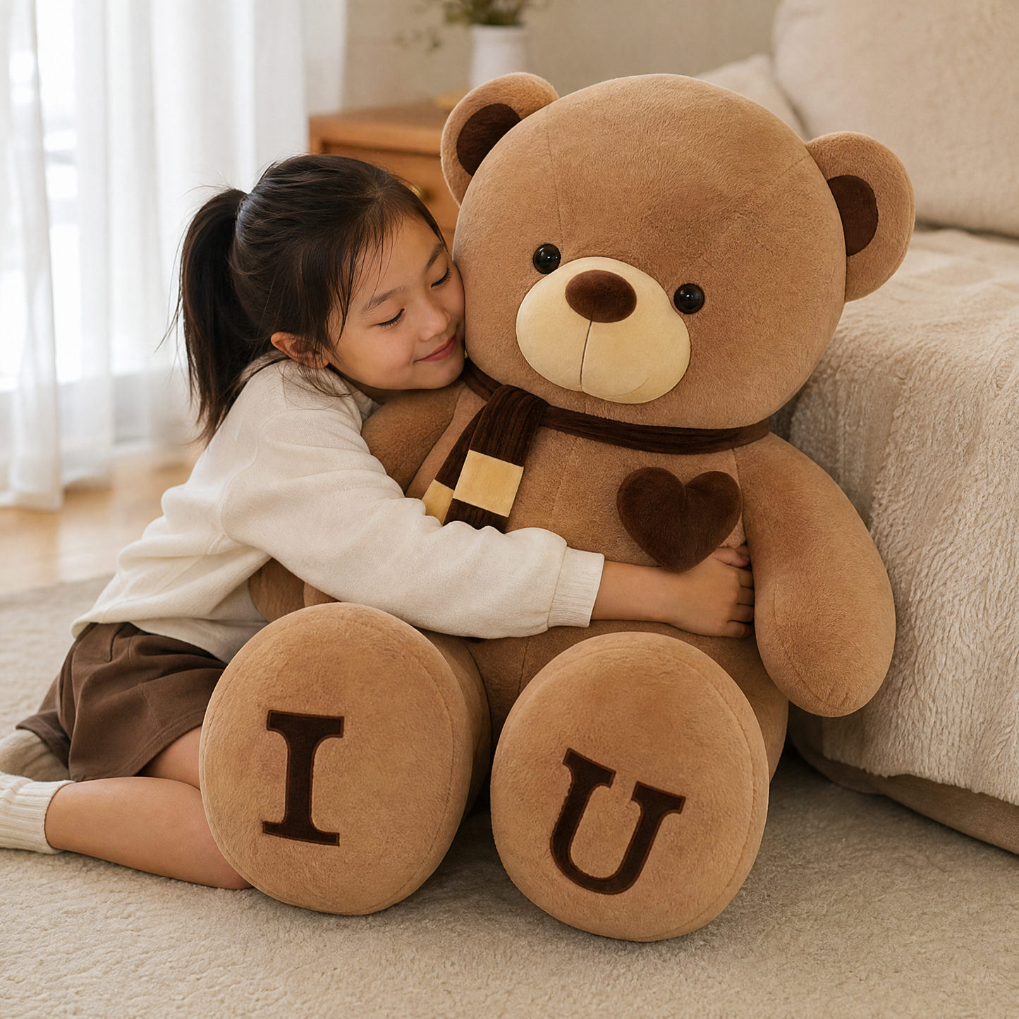 Ours en Peluche Géant I Love U - Utilisation cosy intérieur