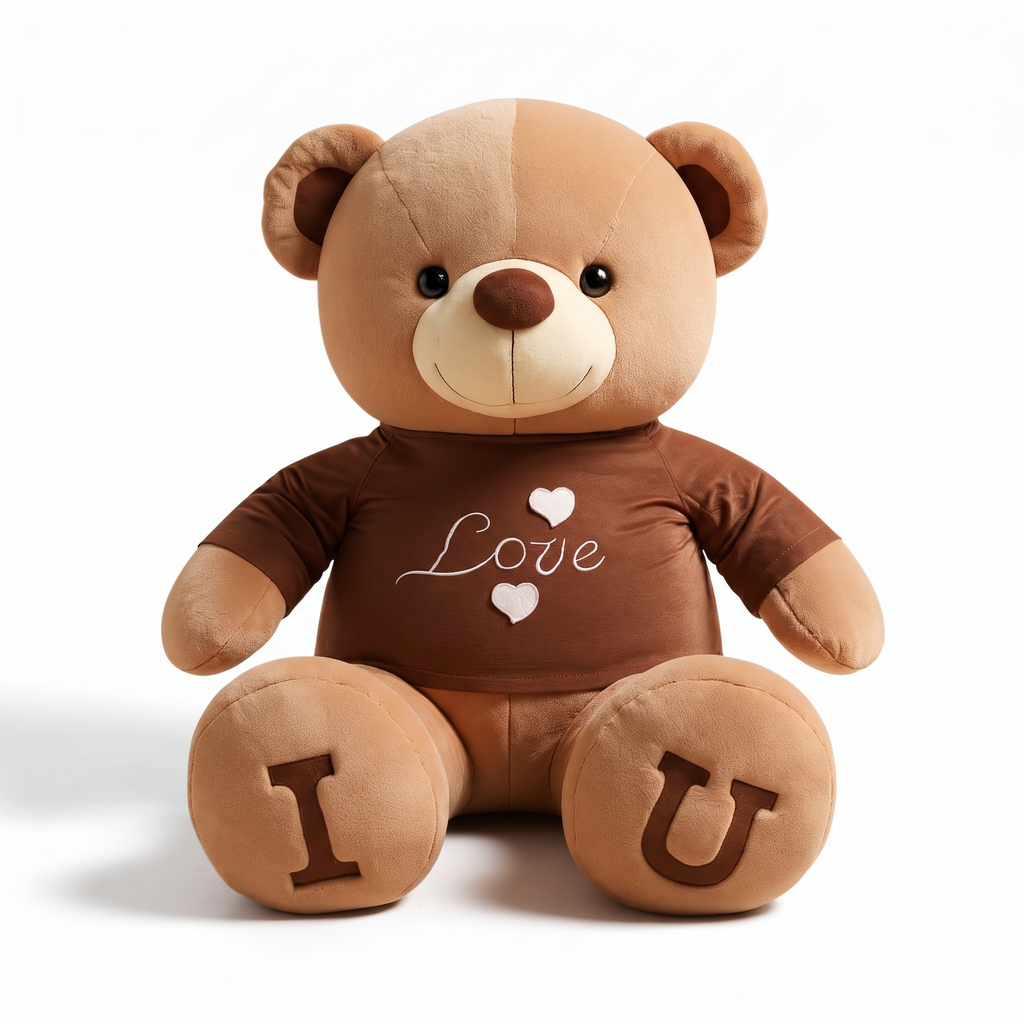 Ours en Peluche Géant T-shirt Love - fond blanc Frontal