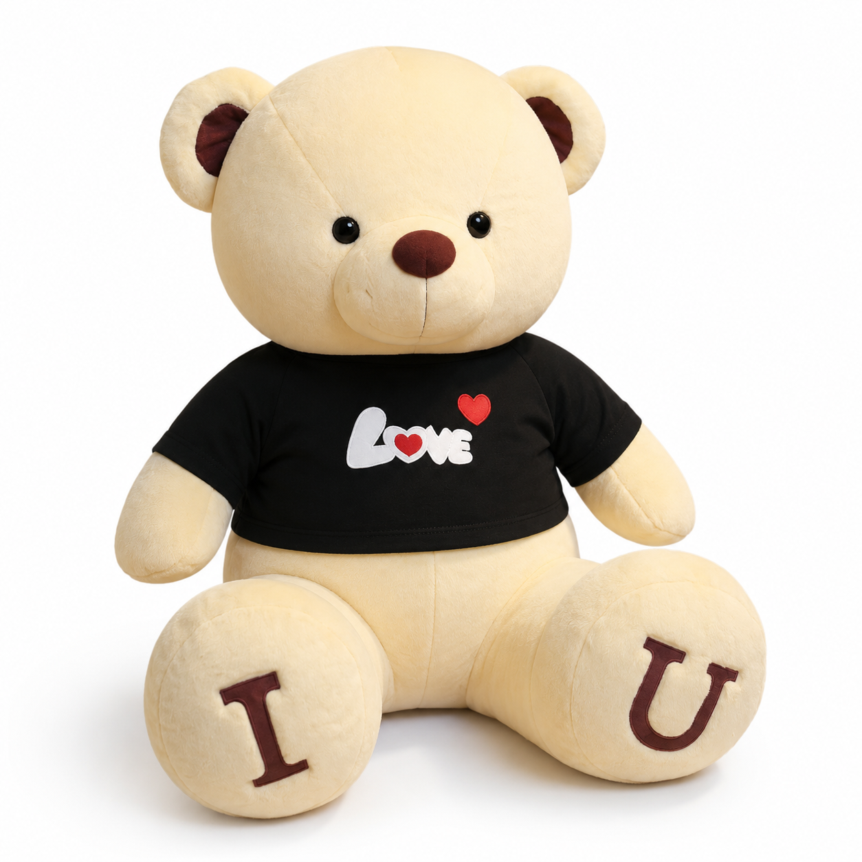 Ours en Peluche Géant T-shirt Love - Noir / 100cm · Noir / 80cm