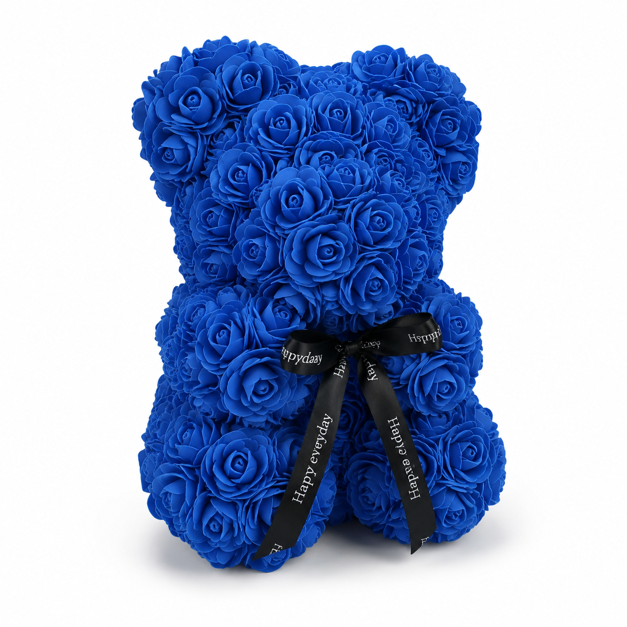 Ours en Roses avec Nœud Saint-Valentin - Bleu foncé