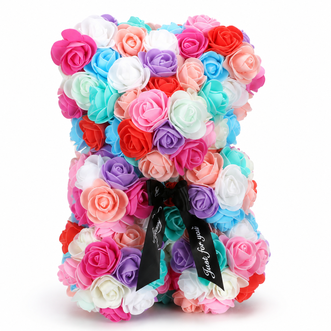 Ours en Roses avec Nœud Saint-Valentin - Multicolore