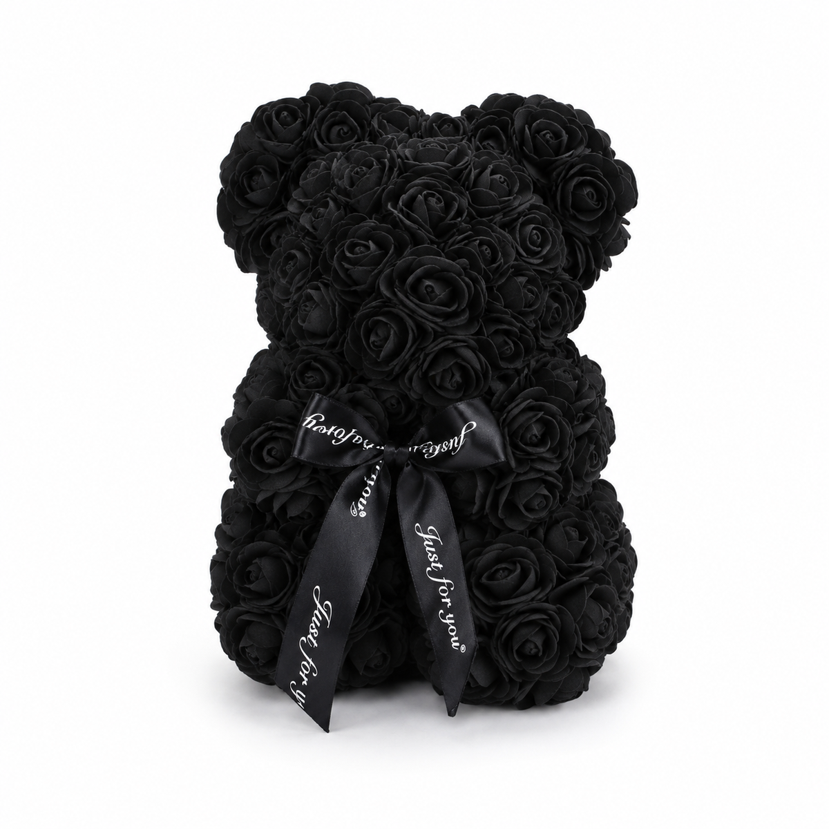 Ours en Roses avec Nœud Saint-Valentin - Noir