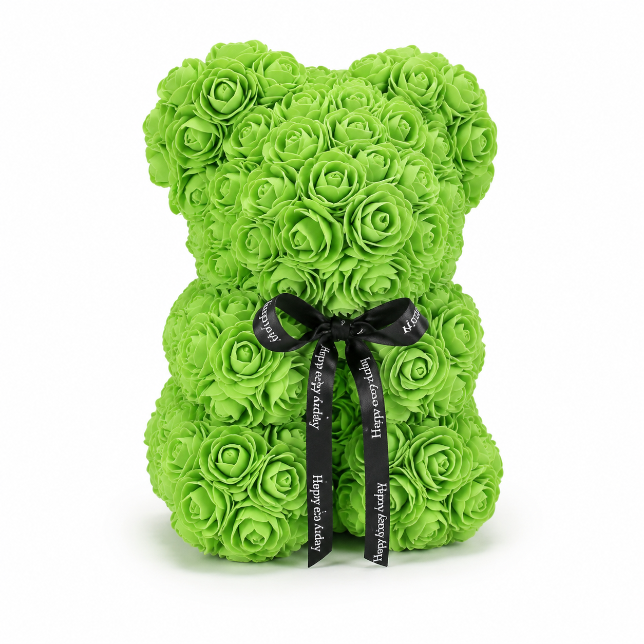 Ours en Roses avec Nœud Saint-Valentin - Vert