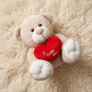 Ours Peluche Cœur I Love You - Beige 33cm - Detail matière