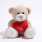 Ours Peluche Cœur I Love You - Beige 33cm - fond blanc Frontal