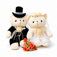 Ours Peluche Mariés - Couple Costume Mariage - fond blanc Frontal