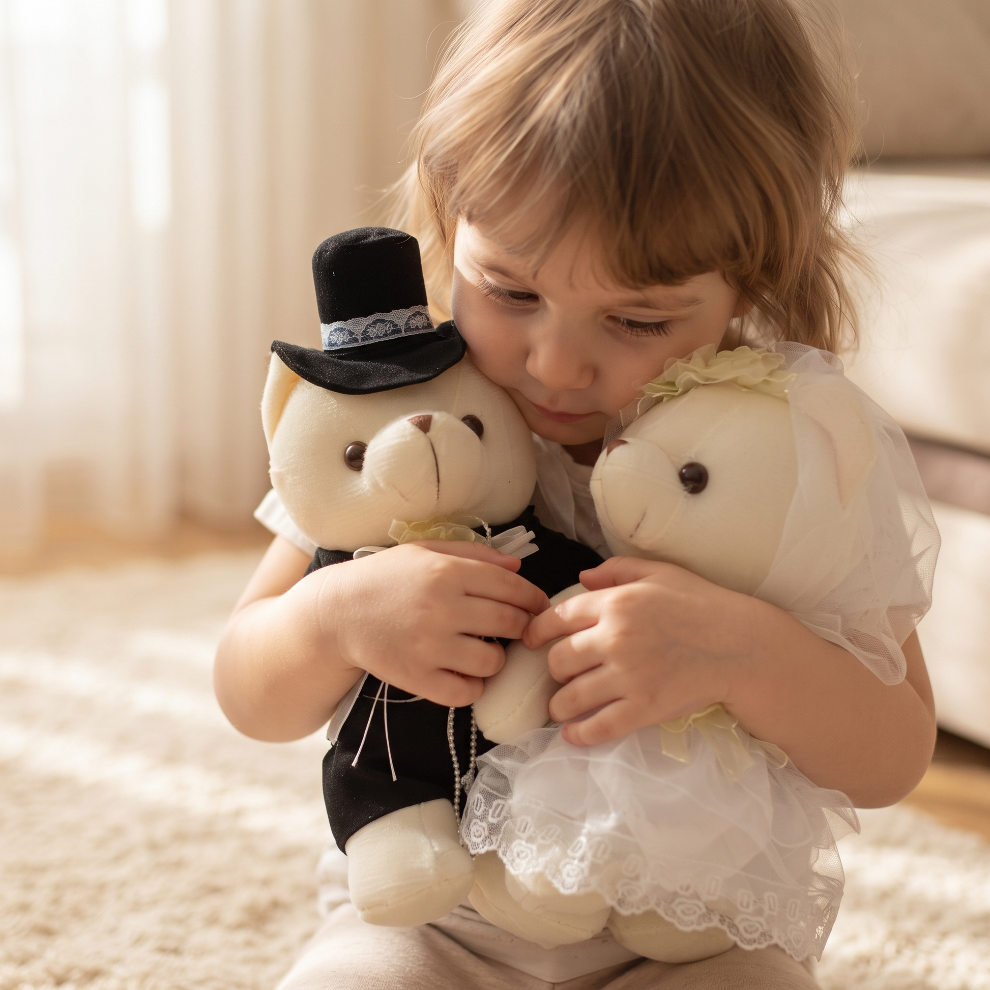 Ours Peluche Mariés - Couple Costume Mariage - Utilisation cosy intérieur