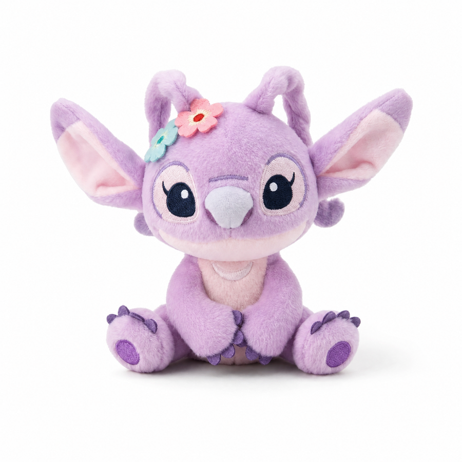 Peluche Aimantée Épaule Angel Lilo et Stitch - Fond blanc frontal