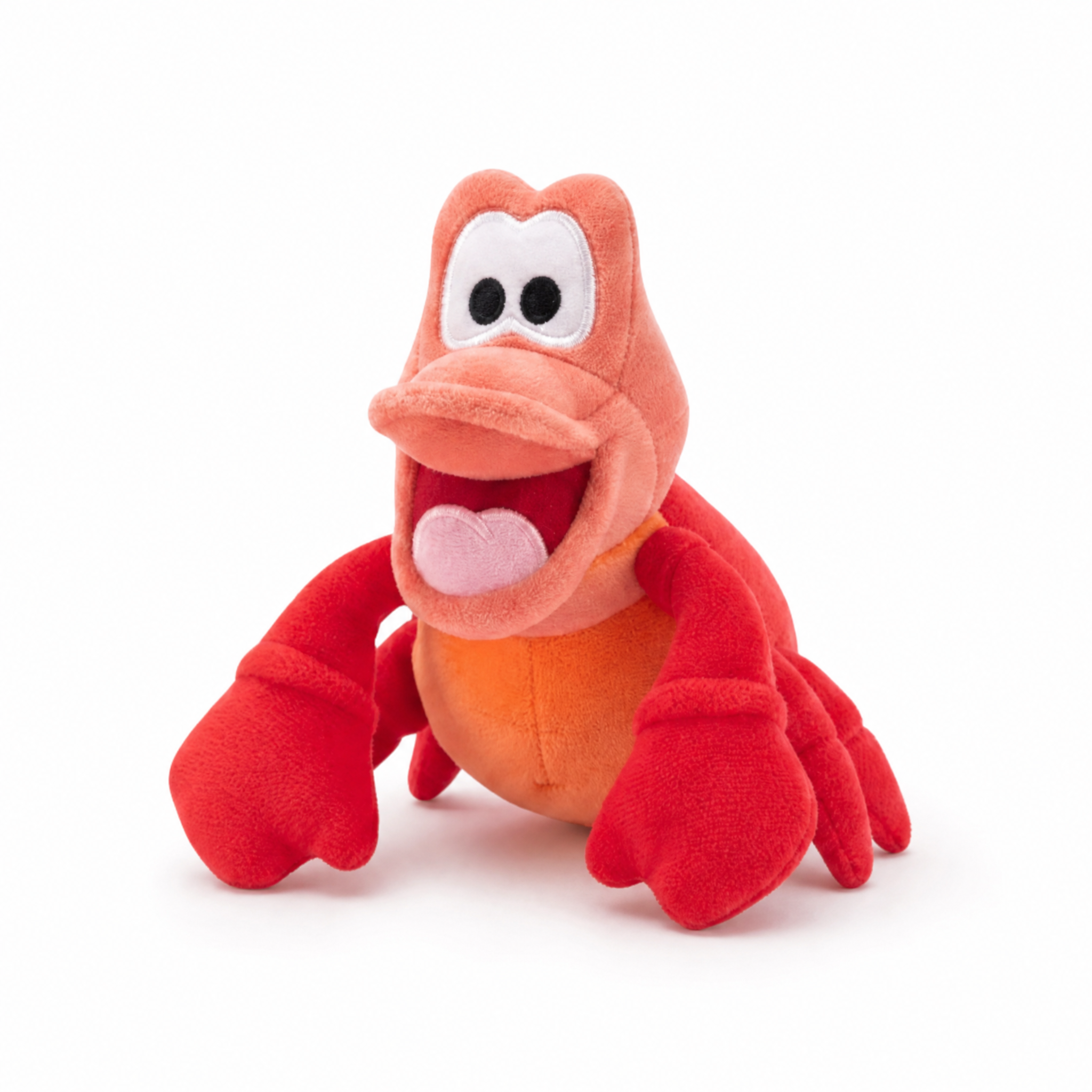 Peluche Aimantée Épaule Sébastien Crabe Rouge - Fond blanc frontal