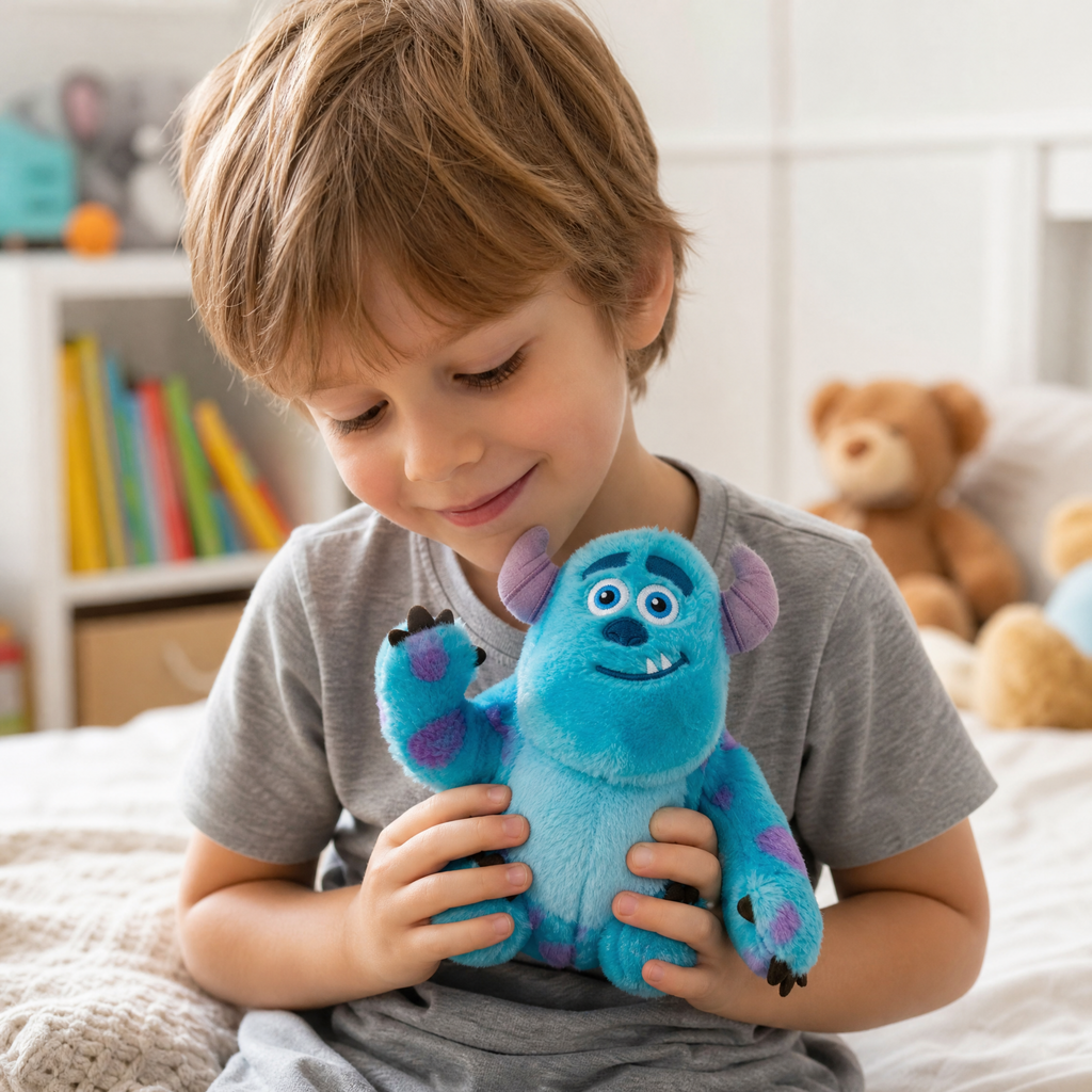 Peluche Aimantée Épaule Sully Monstres & Cie - Utilisation cosy intérieur